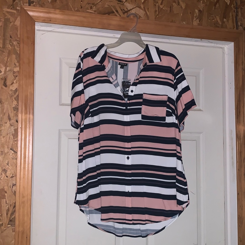 Stripped button up shirt
